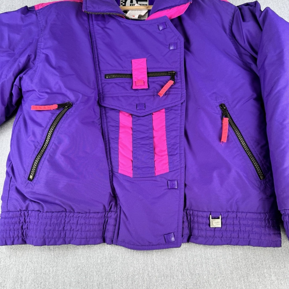 Vintage Helly Hansen Europa Ski Jacket Purple Pink Sz 12 Made Korea 90s - Picture 7 of 16
